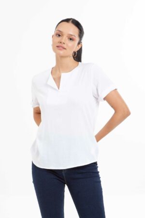 Blusa Mujer Regular Unique Blouse Blanco Fw2
