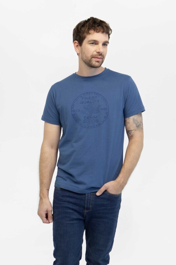 camiseta hombre regular basic graphic verde militar fw5