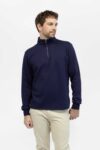 Buzo hombre regular essential half zip azul fw5