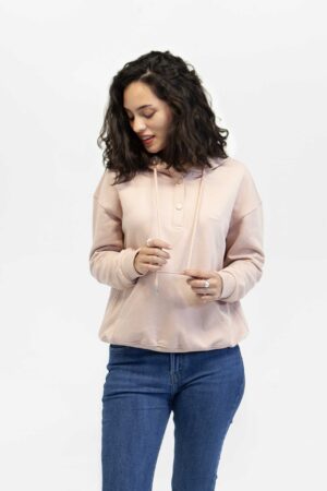chompa mujer relax half button pocket rosa fw5