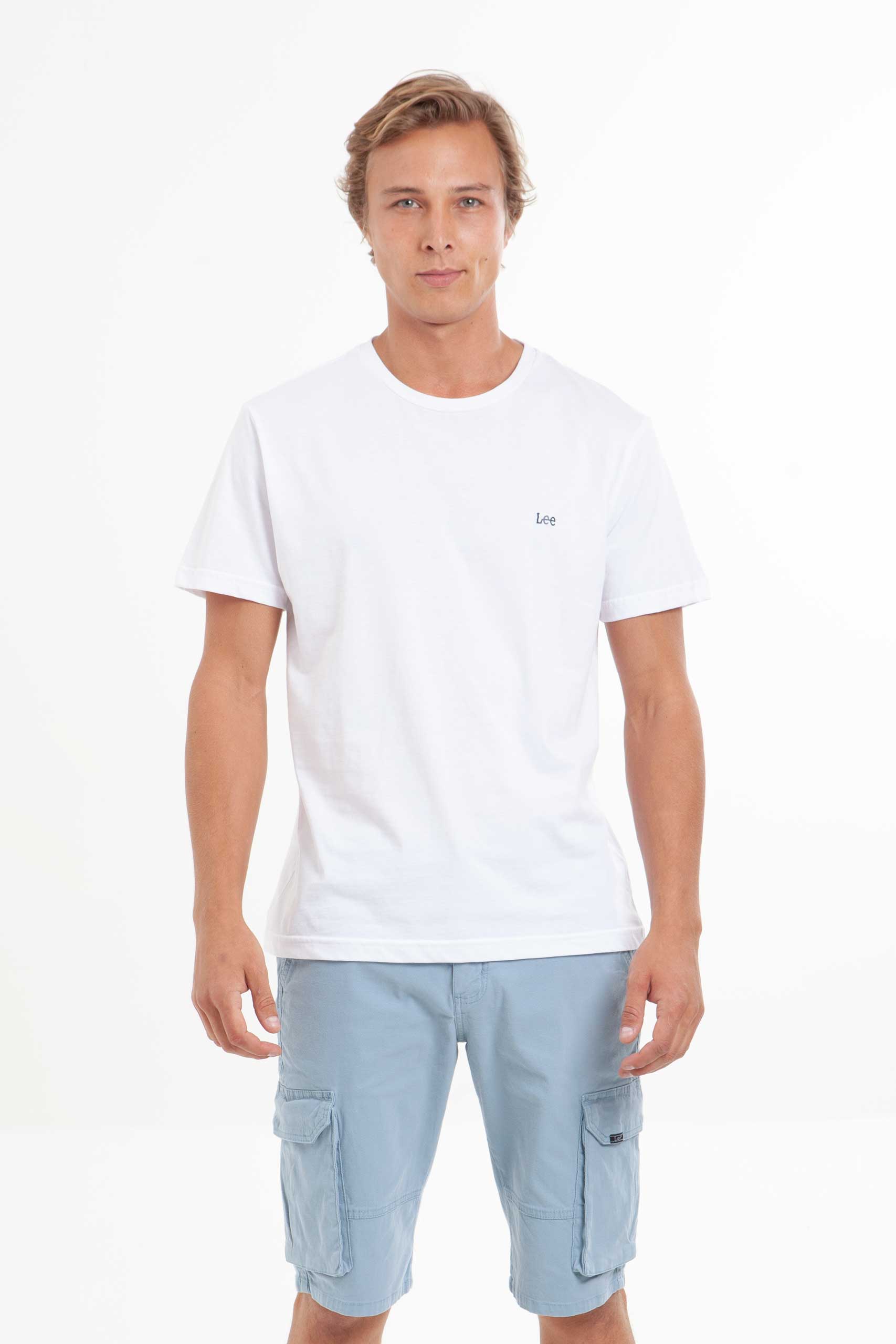Vista frontal Camiseta Hombre Blanco marca Lee