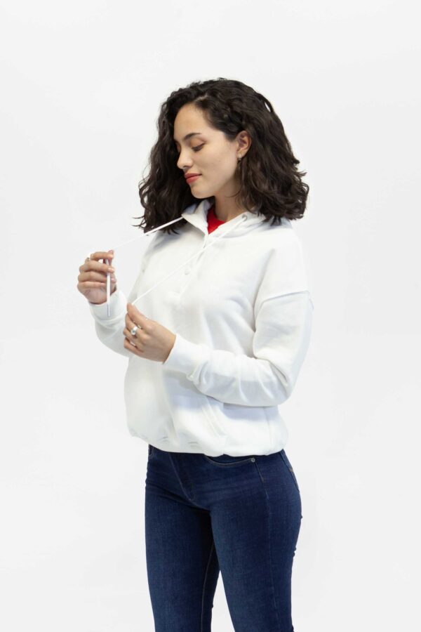 Chompa mujer relax half buttom crudo fw5