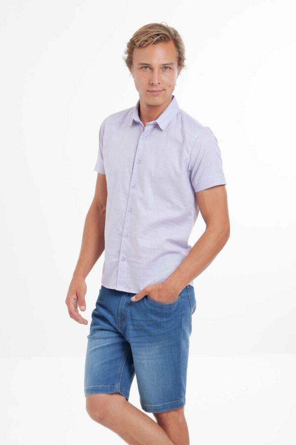 Camisa Hombre Slim Dovach M/C Lila Fw2