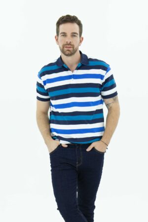 Vista frontal Camiseta hombre regular polo razul SS3 maca lee