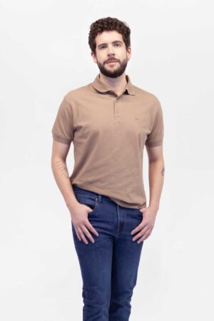 Camiseta Hombre Relax Polo Pique Café
