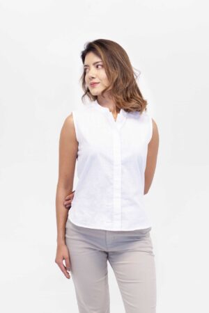 Blusa Regular Mao Hidden Buttons Sm Blanca