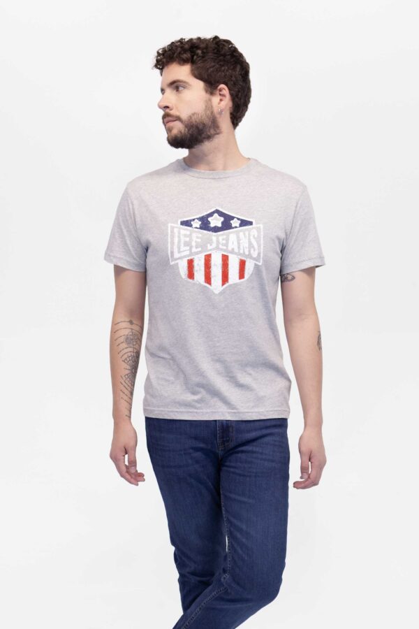 Camiseta Hombre Regular Basic Graphic Gris SS4