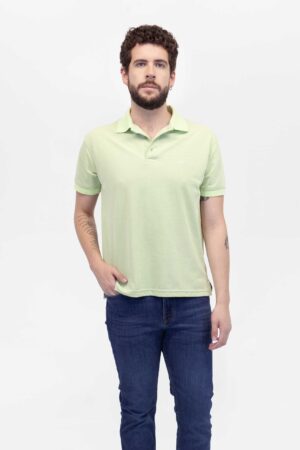 Camiseta Hombre Relax Pique Polo Verde Pera