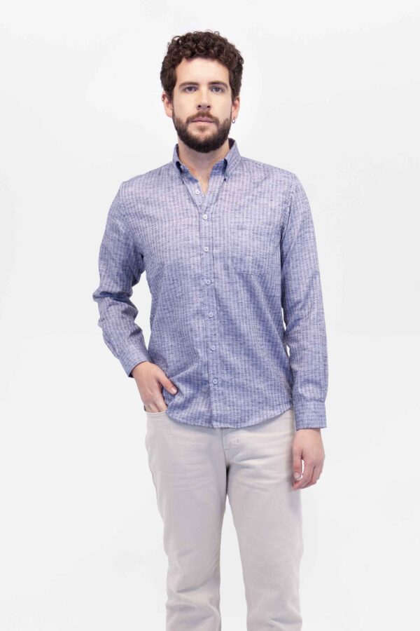 Camisa Hombre Relax Joston Azul SS4