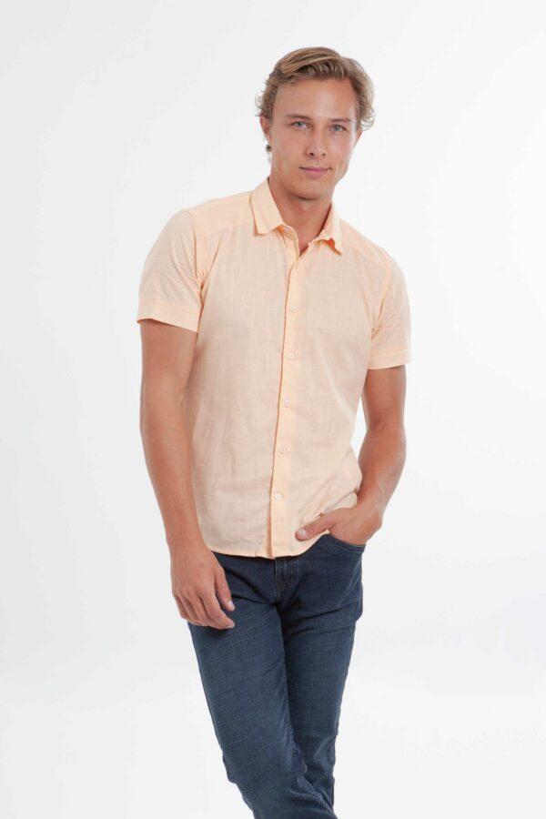 Camisa Hombre Slim Dovach M/C Melón Fw2
