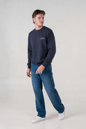 BUZO HOMBRE REGULAR BASIC CREW SMALL LOGO SWS AZUL SS5