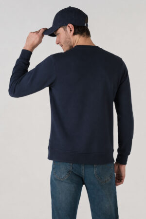 BUZO HOMBRE REGULAR CREW LOGO SWS AZUL SS5