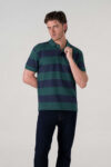 CAMISETA HOMBRE RELAX PIQUE POLO RAYAS VERDE SS5
