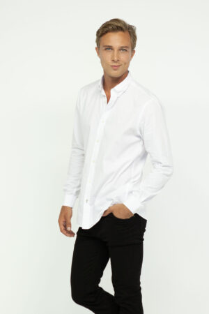 Vista Frontal Camisa Hombre regular custom Blanco SS3 de Marca Lee