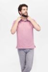Vista Frontal Camiseta Hombre Relax Pique Polo Rosa SS4 de Marca Lee Vista Frontal Camiseta Hombre Relax Pique Polo Rosa
