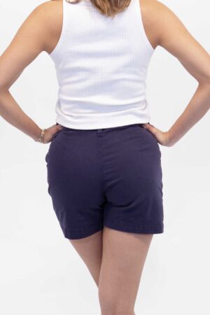 Vista Posterior Short Mujer Regular Saf Azul SS4 de Marca de Lee