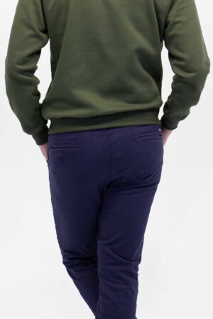 Vista Posterior Pantalón Hombre Slim Chino Azul SS4