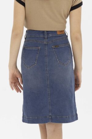 Vista Posterior Falda Mujer regular Midi Stone Dirty Fw4