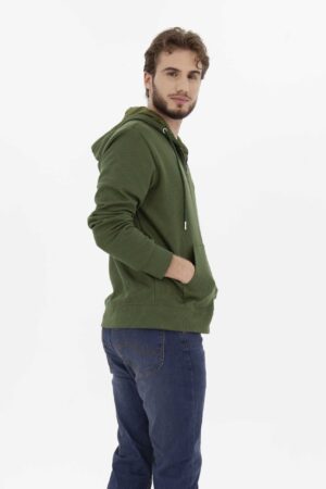 Vista Posterior Chompa Hombre Regular Basic Zip Through verde Fw4 de Marca Lee