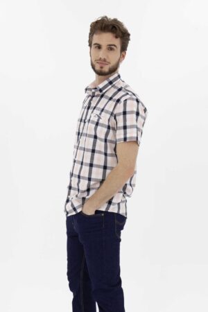 Vista Frontal Camisa Hombre Slim Dovach Rosa Fw4 de marca Lee