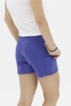 Vista Posterior Short Mujer Regular Cargo Saf Azul Eléctrico Fw4
