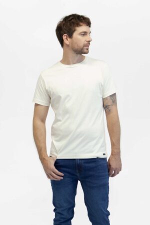 Camiseta hombre regular crew crema fw5