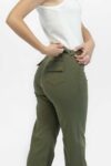 Pantalón mujer straight high waist military verde fw5