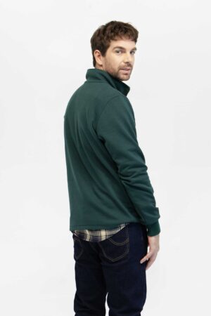 Buzo hombre regular essential half zip verde militar fw5