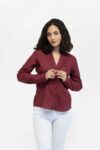 Blusa mujer regular one pocket vino fw5