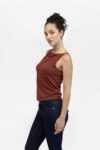 Top mujer slim seasonal square neck Terracota fw5