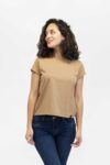 Camiseta mujer regular logo caqui fw5