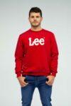 Vista Frontal Buzo regular basic color Rojo marca Lee