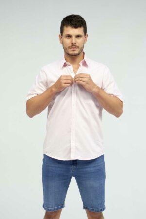Vista Frontal Camisa relax Joston color rosado marca Lee