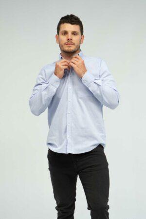 Vista Frontal Camisa relax Joston color celeste marca Lee