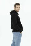 Vista Frontal Chompa Hombre Regular Plain hoodie negro de marca lee