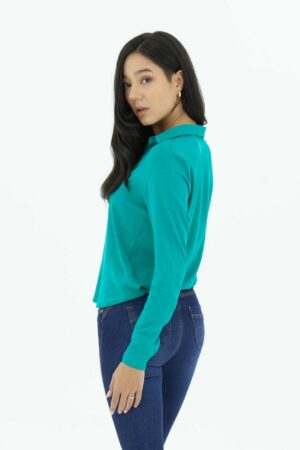 Vista Frontal Blusa mujer regular bren blouse m/l verde SS3 de marca lee