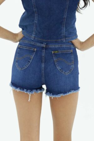 Vista Posterior Short Mujer Slim High Waist pepper SS3 de marca lee