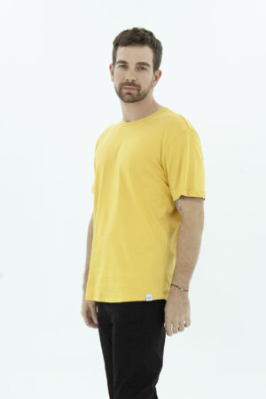 Vista Frontal Camiseta hombre regular shaped tee mostaza SS3 marca lee
