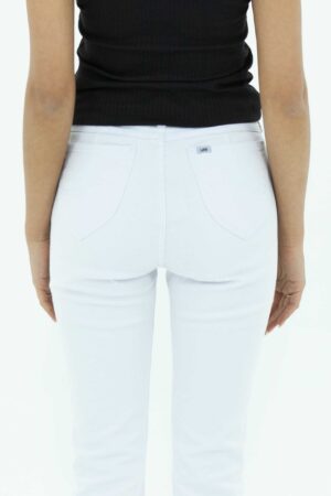 Vista posterior Jean Mujer classic Straight blanco SS3 de marca lee