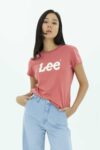 Vista frontal Camiseta mujer regular logo tee nude SS3 de marca lee