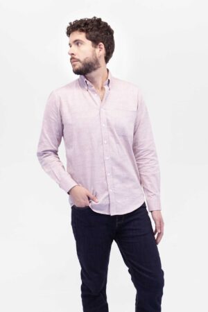 Vista Frontal Camisa Relax Joston Vino SS4 de marca Lee