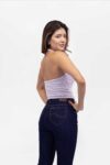 Vista Frontal Top Mujer Slim Cropped Halter Lila SS4 de Marca Lee