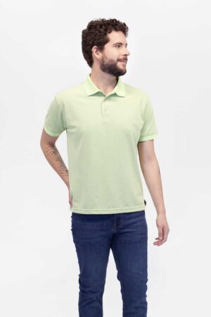 Vista Frontal Camiseta Hombre Relax Pique Polo Verde Pera SS4 de marca Lee