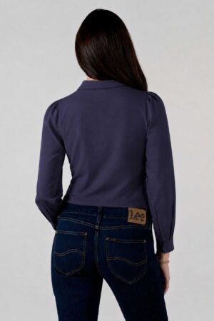 BLUSA MUJER REGULAR BALLON SLEEVE AZUL SS5