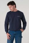 BUZO HOMBRE REGULAR BASIC CREW SMALL LOGO SWS AZUL SS5
