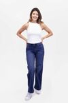Vista Frontal Jean Mujer Flare Stella A Line Pepper Dirty SS4 de Marca Lee
