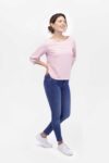Vista Frontal Blusa Mujer Regular 3/4 Ballon Sleeve Rosa SS4 de Marca