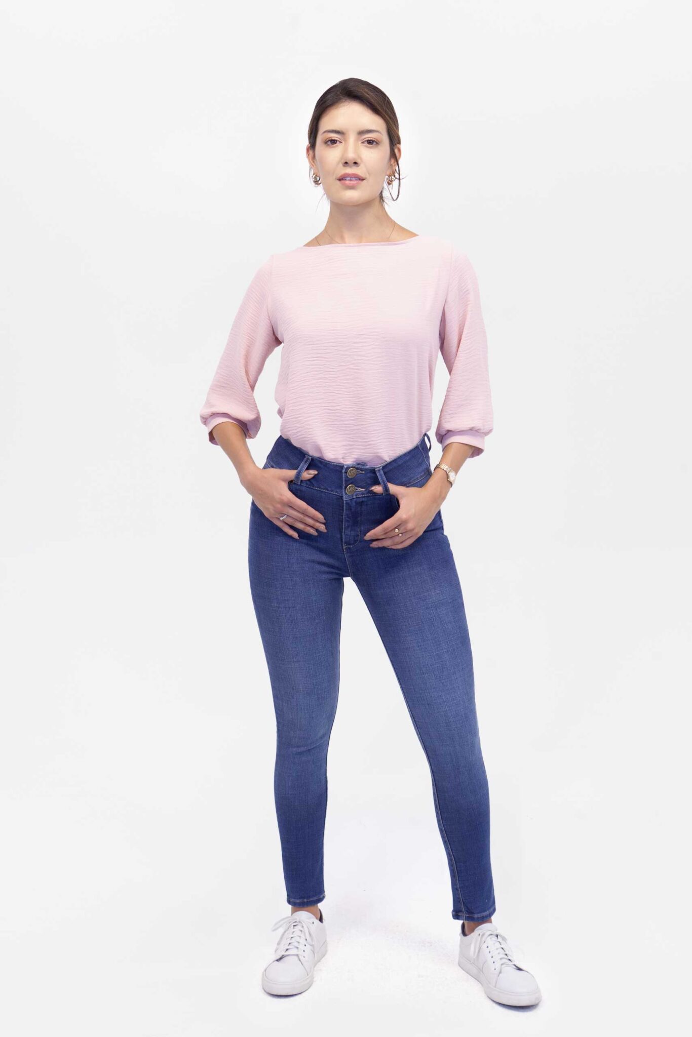 Vista Frontal Jean Mujer Skinny High Waist Push Up Jazwe Stone 1 SS4 de Marca Lee