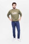 Vista Frontal Buzo Hombre Regular Basic Crew Logo Verde SS4 de marca Lee