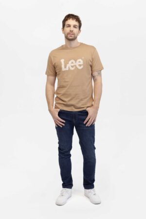 camiseta hombre regular woobly logo tee café claro fw5